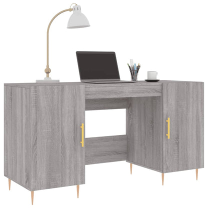 Bureau 140X50X75 Cm Bewerkt Hout Eikenkleurig Grijs sonoma