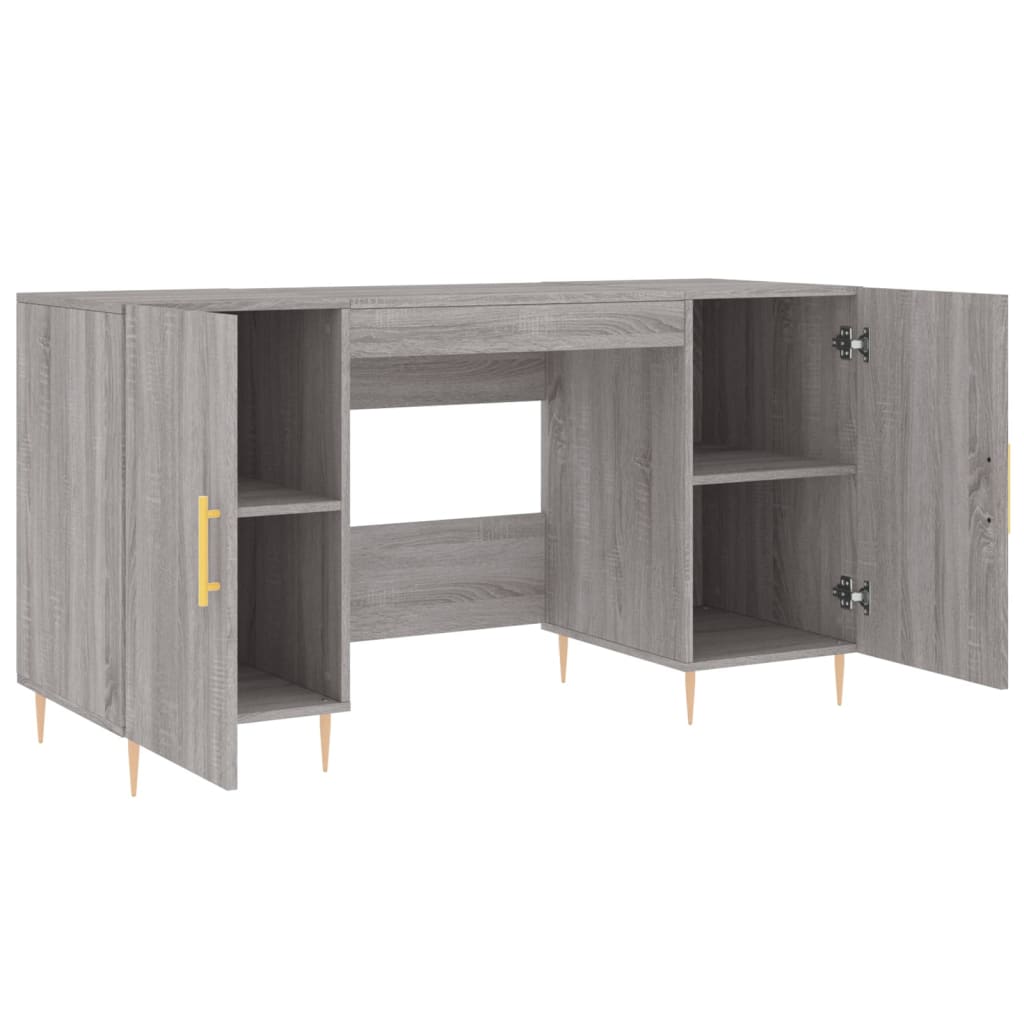 Bureau 140X50X75 Cm Bewerkt Hout Eikenkleurig Grijs sonoma
