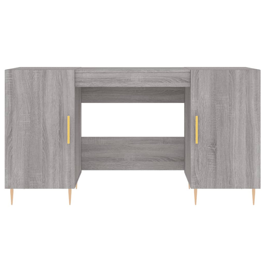 Bureau 140X50X75 Cm Bewerkt Hout Eikenkleurig Grijs sonoma