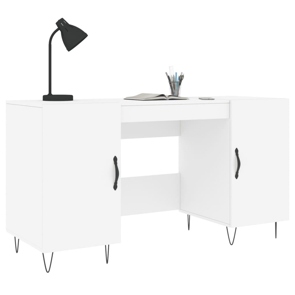 Bureau 140X50X75 Cm Bewerkt Hout Wit