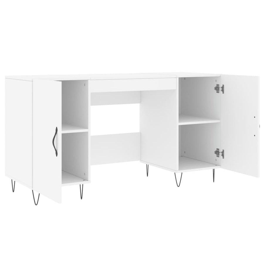 Bureau 140X50X75 Cm Bewerkt Hout Wit