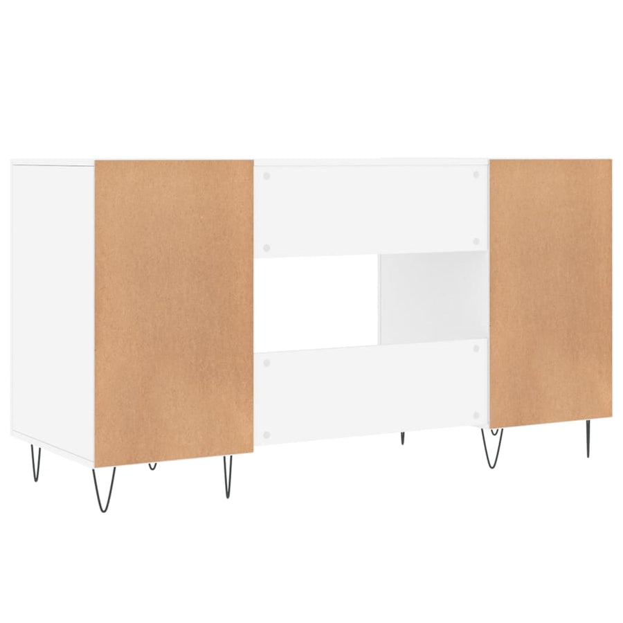 Bureau 140X50X75 Cm Bewerkt Hout Wit