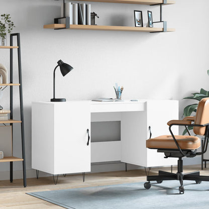 Bureau 140X50X75 Cm Bewerkt Hout Wit