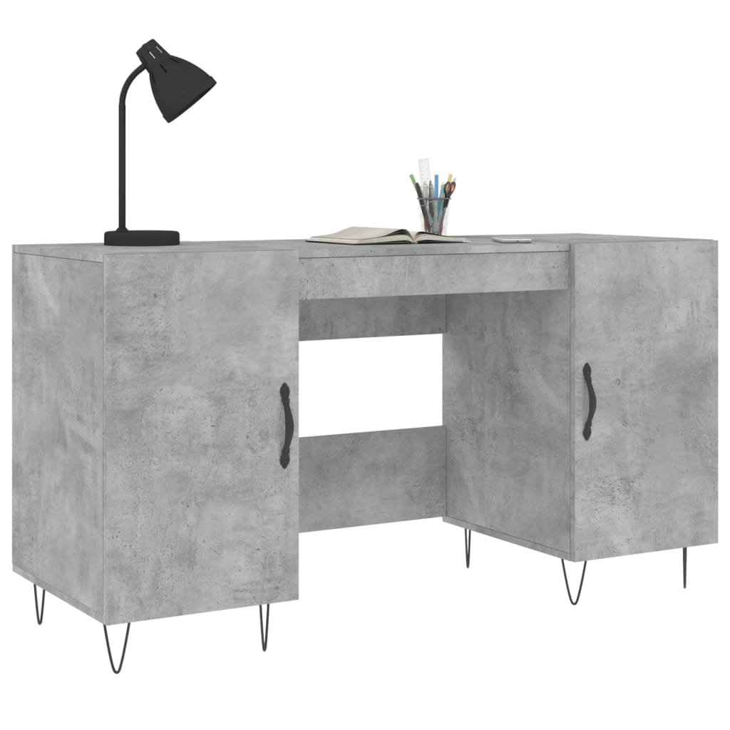 Bureau 140X50X75 Cm Bewerkt Hout Betongrijs