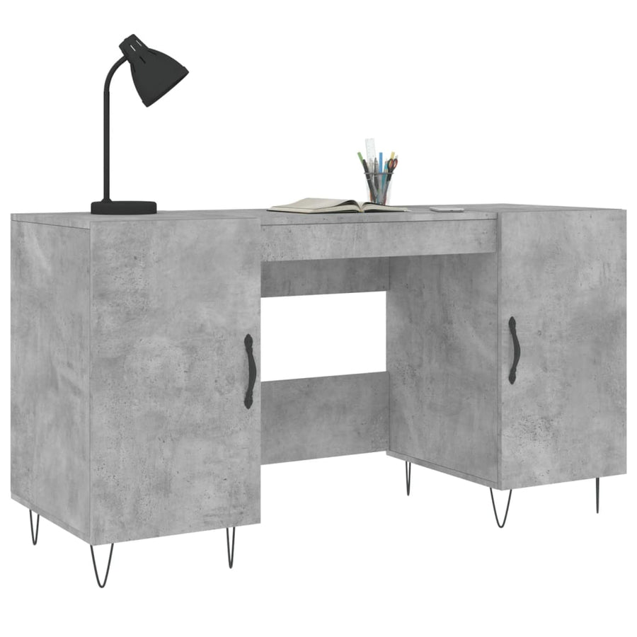 Bureau 140X50X75 Cm Bewerkt Hout Betongrijs