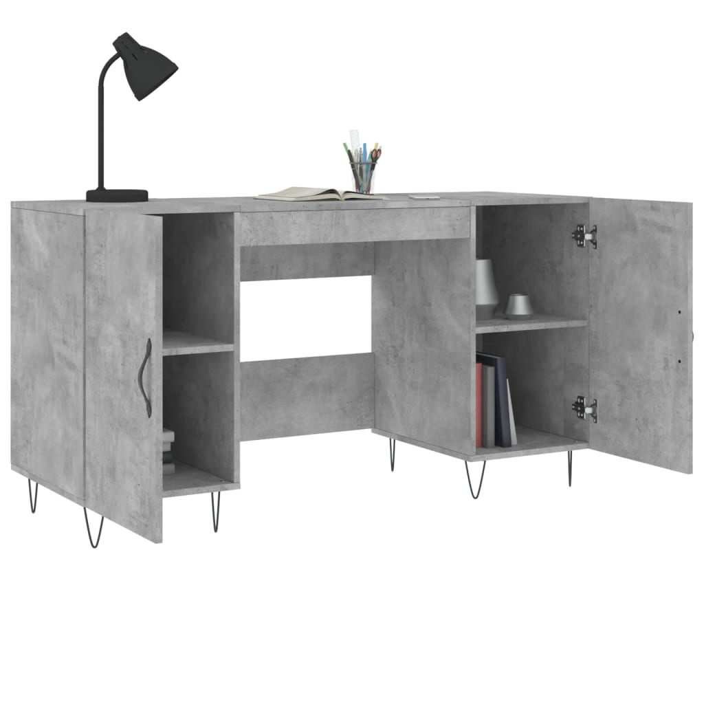 Bureau 140X50X75 Cm Bewerkt Hout Betongrijs