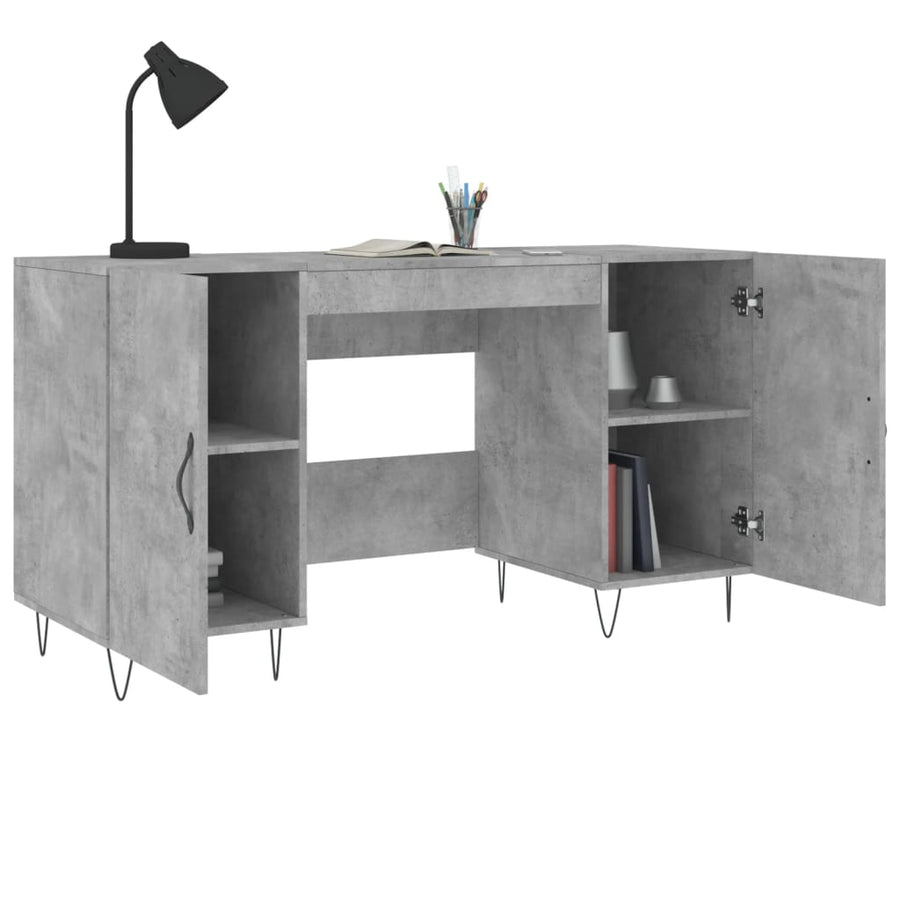 Bureau 140X50X75 Cm Bewerkt Hout Betongrijs