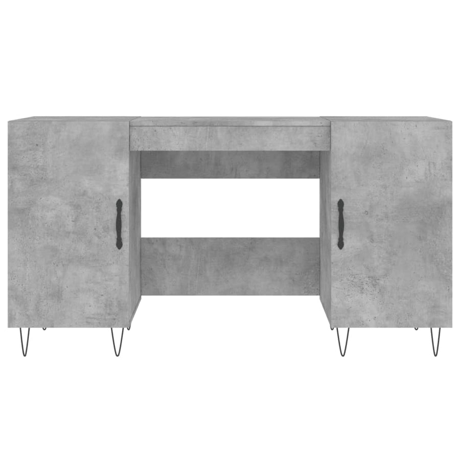 Bureau 140X50X75 Cm Bewerkt Hout Betongrijs