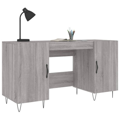 Bureau 140X50X75 Cm Bewerkt Hout Grijs Sonoma Eikenkleurig