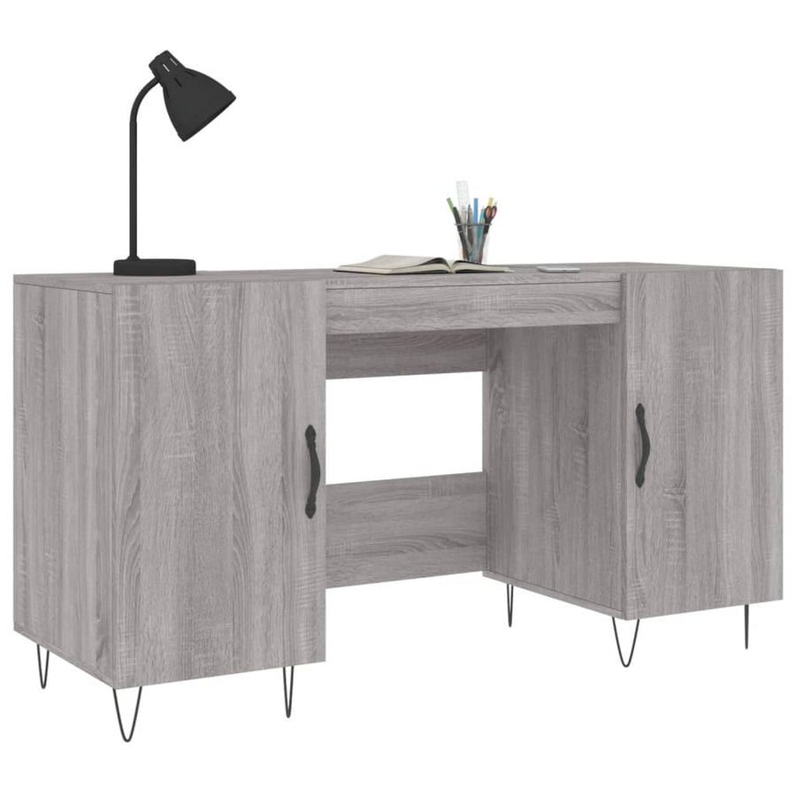 Bureau 140X50X75 Cm Bewerkt Hout Grijs Sonoma Eikenkleurig
