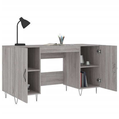 Bureau 140X50X75 Cm Bewerkt Hout Grijs Sonoma Eikenkleurig