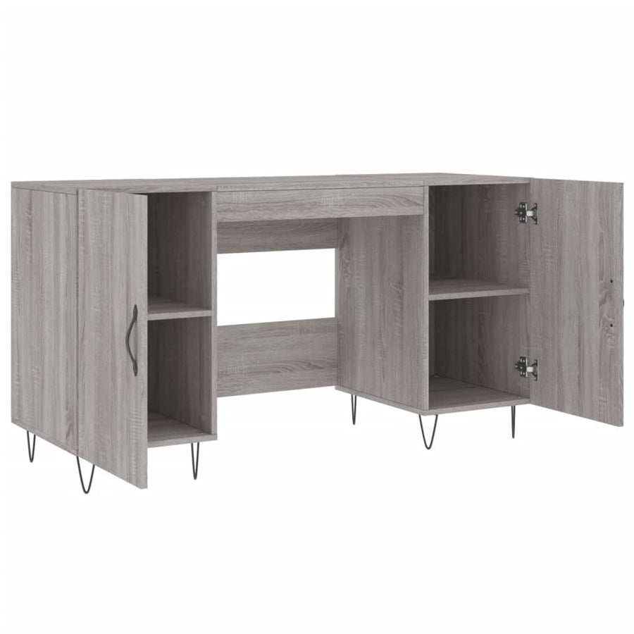 Bureau 140X50X75 Cm Bewerkt Hout Grijs Sonoma Eikenkleurig