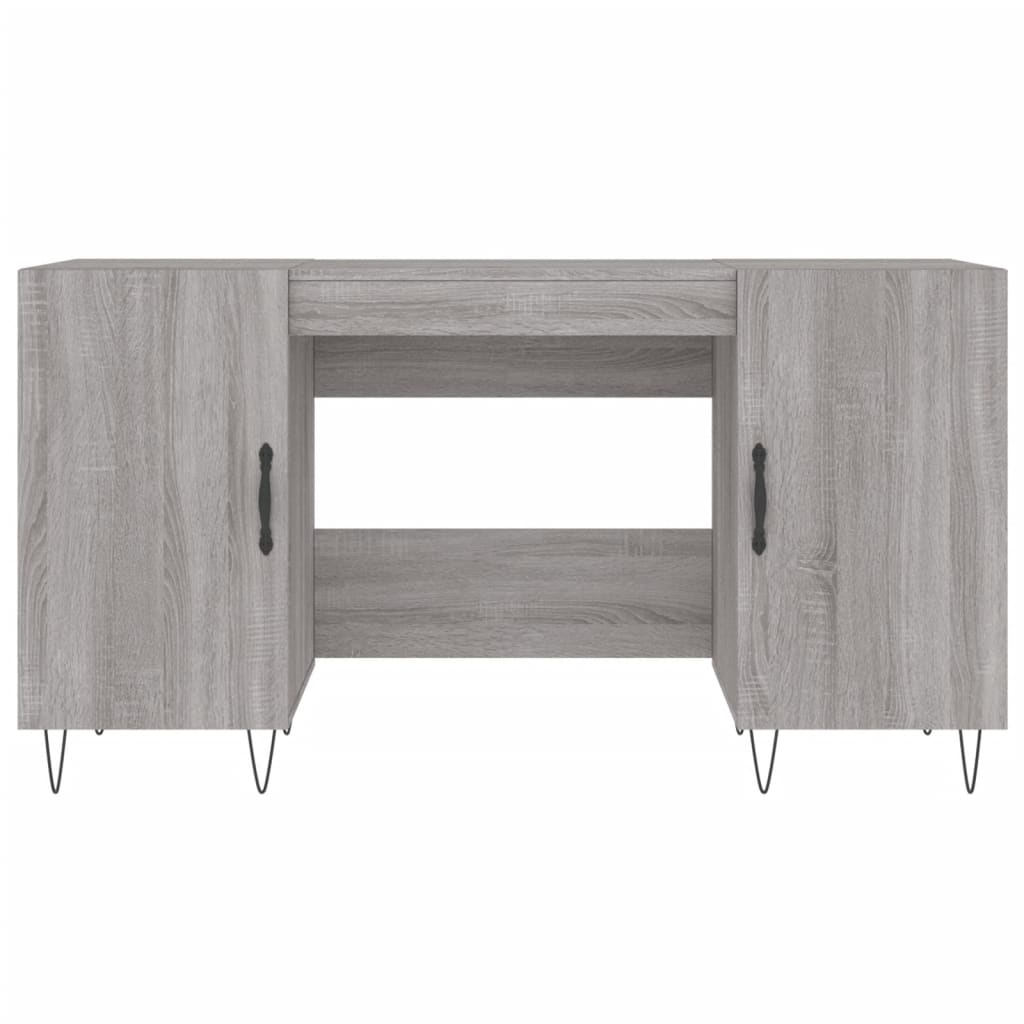 Bureau 140X50X75 Cm Bewerkt Hout Grijs Sonoma Eikenkleurig