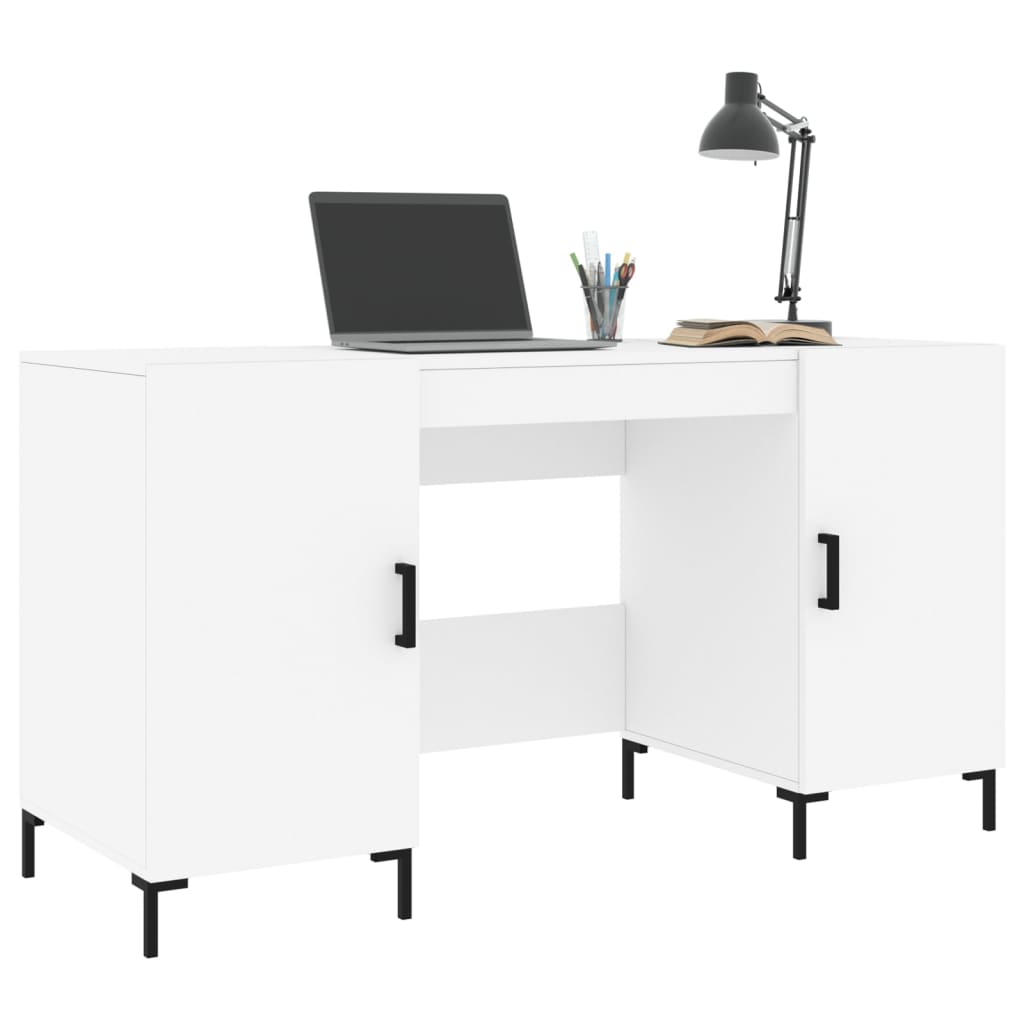 Bureau 140X50X75 Cm Bewerkt Hout Wit