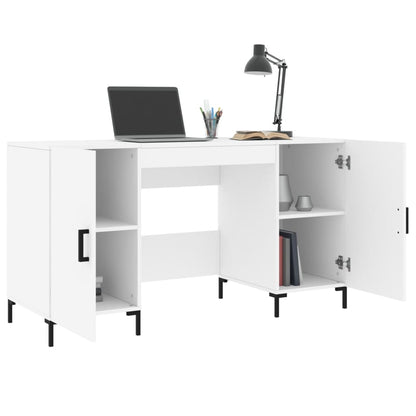 Bureau 140X50X75 Cm Bewerkt Hout Wit