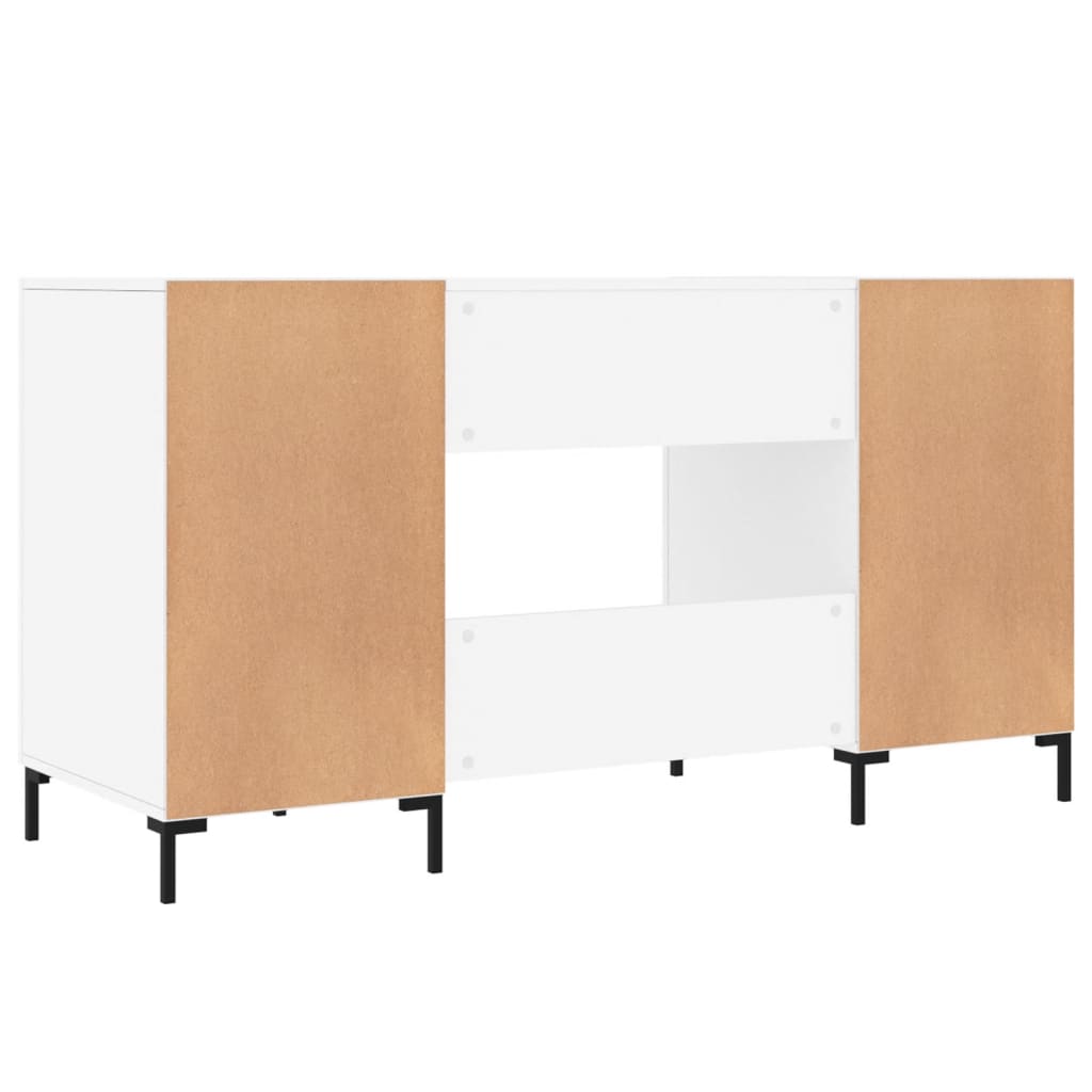 Bureau 140X50X75 Cm Bewerkt Hout Wit