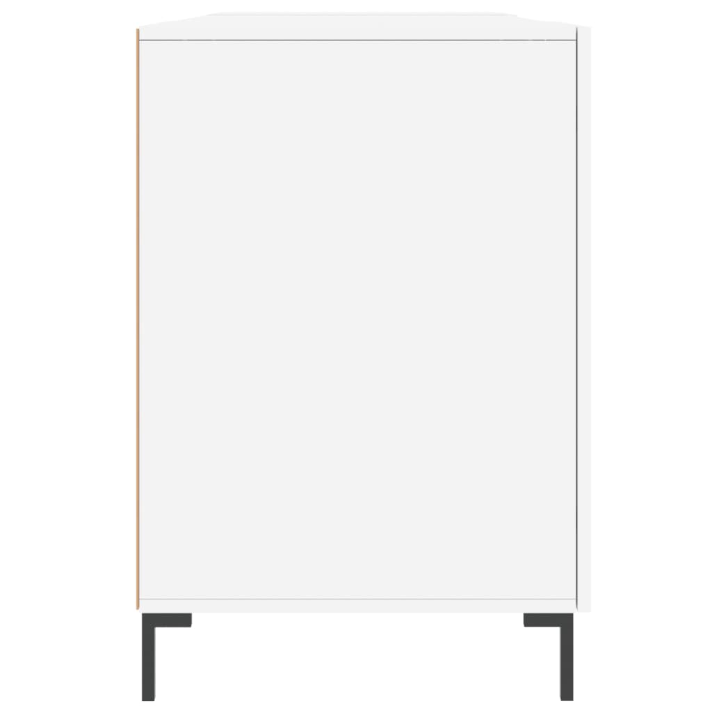 Bureau 140X50X75 Cm Bewerkt Hout Hoogglans Wit