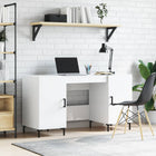 Desk 140x50x75 cm engineered wood high gloss white