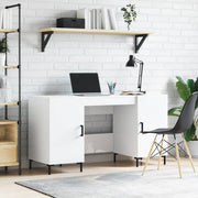 Bureau 140x50x75 cm hoogglans wit bewerkt hout