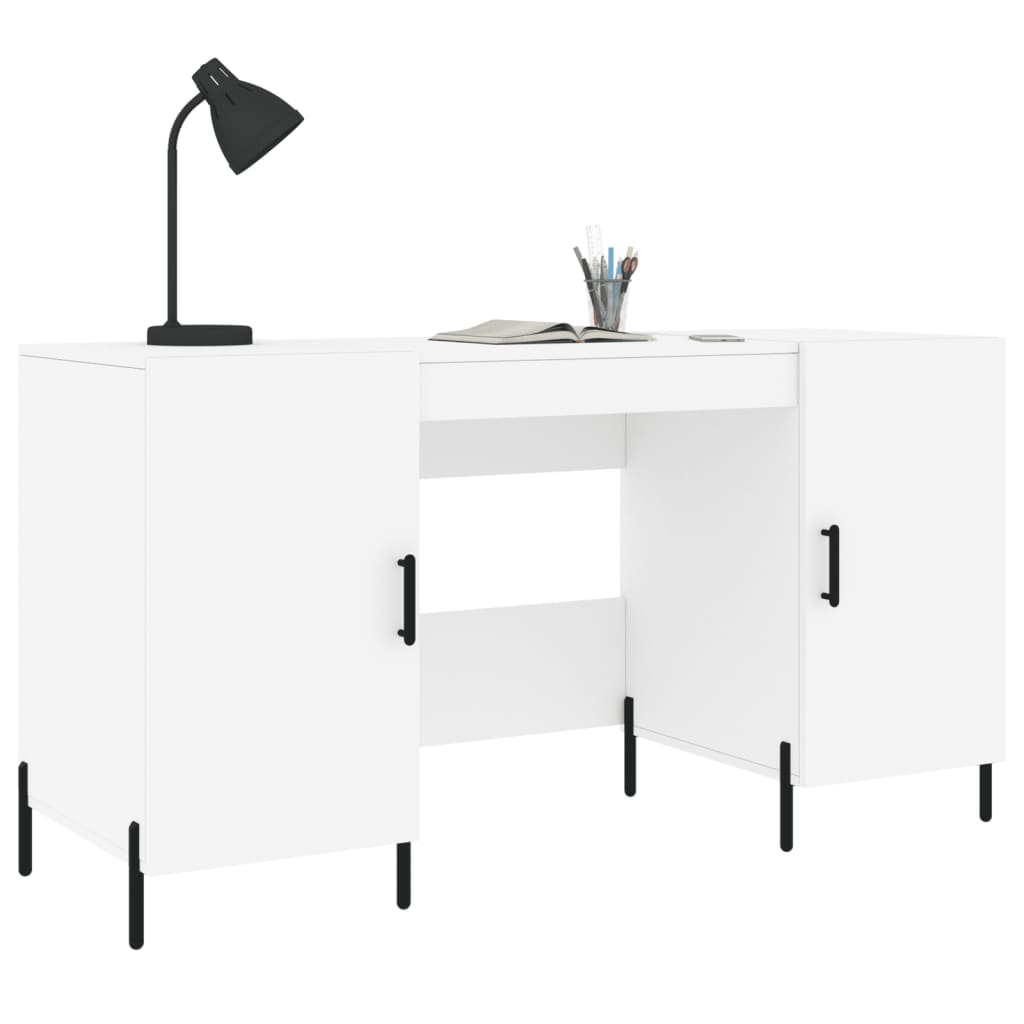 Bureau 140X50X75 Cm Bewerkt Hout Wit