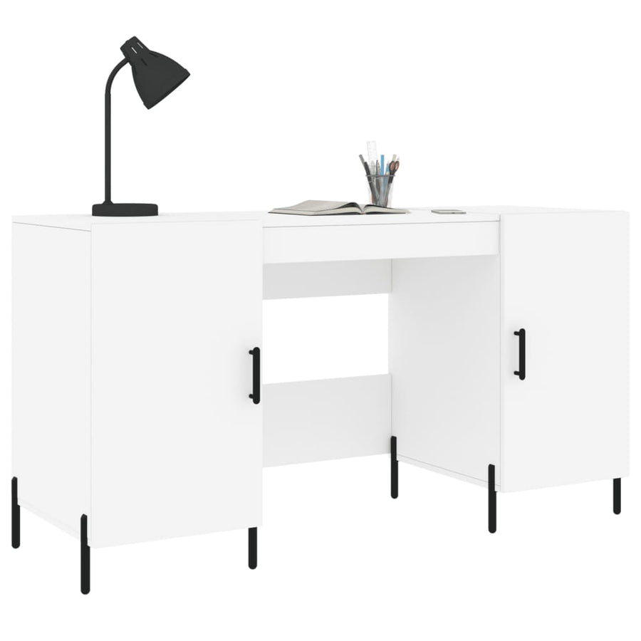 Bureau 140X50X75 Cm Bewerkt Hout Wit