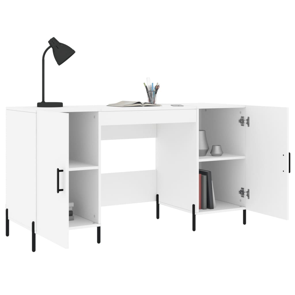 Bureau 140X50X75 Cm Bewerkt Hout Wit