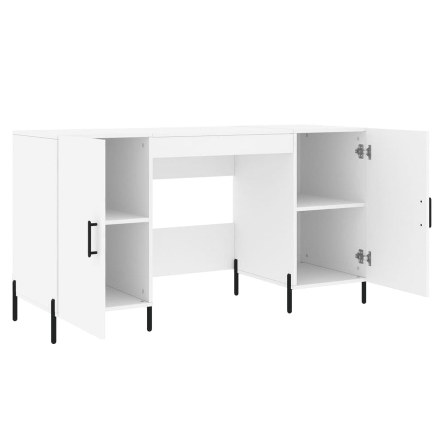 Bureau 140X50X75 Cm Bewerkt Hout Wit
