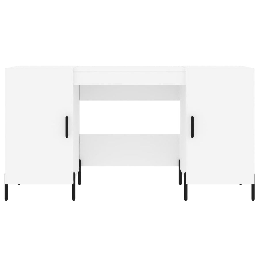 Bureau 140X50X75 Cm Bewerkt Hout Wit