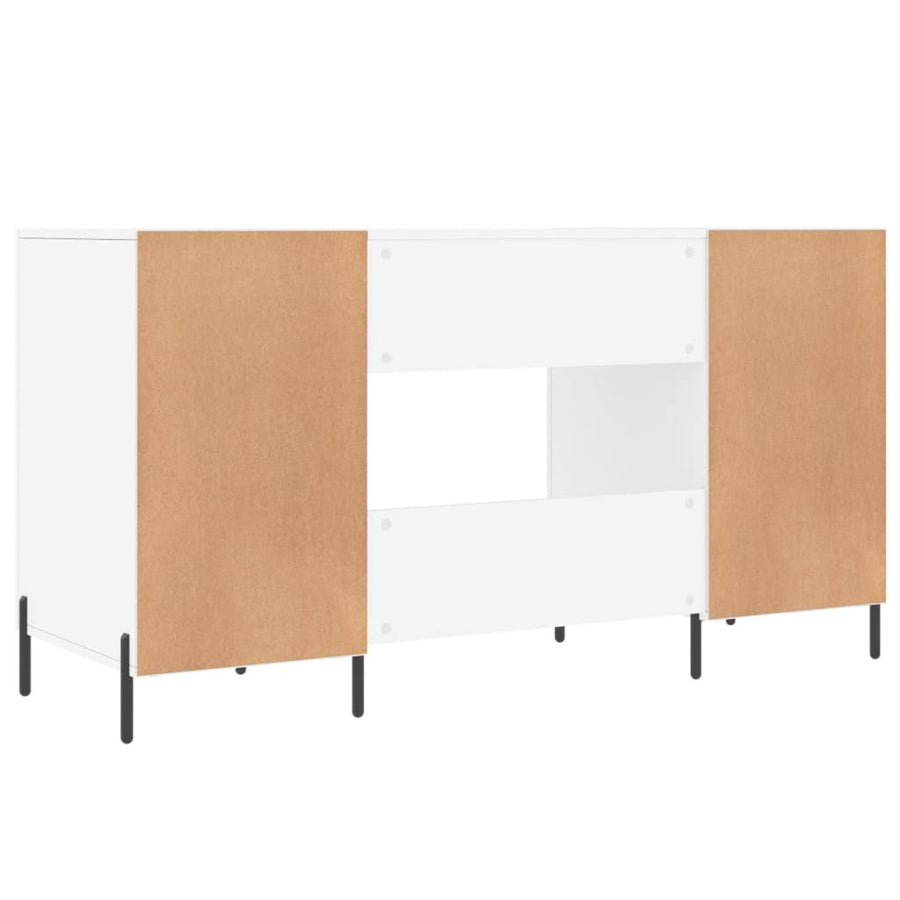 Bureau 140X50X75 Cm Bewerkt Hout Wit