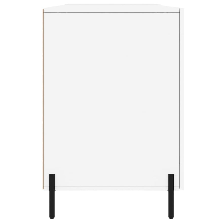 Bureau 140X50X75 Cm Bewerkt Hout Hoogglans Wit