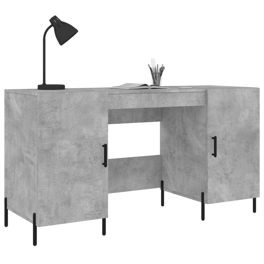 Bureau 140X50X75 Cm Bewerkt Hout Betongrijs