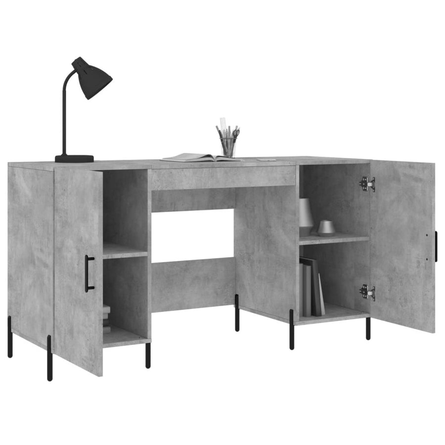 Bureau 140X50X75 Cm Bewerkt Hout Betongrijs