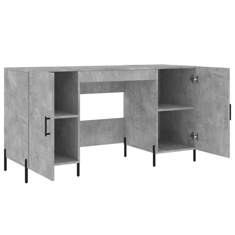 Bureau 140X50X75 Cm Bewerkt Hout Betongrijs