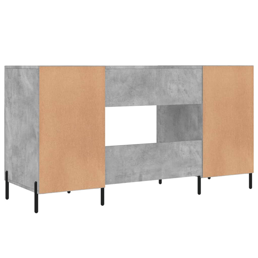 Bureau 140X50X75 Cm Bewerkt Hout Betongrijs