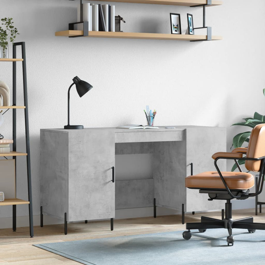 Bureau 140X50X75 Cm Bewerkt Hout Betongrijs