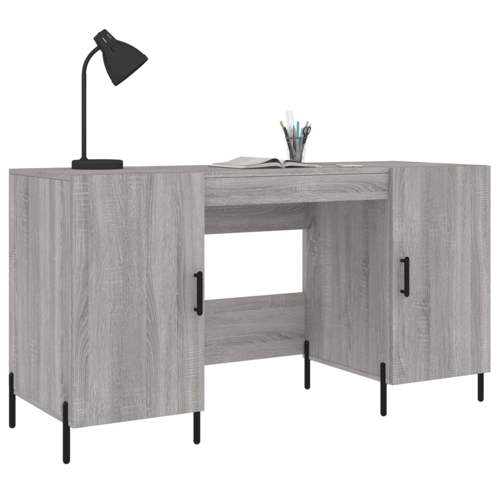 Bureau 140X50X75 Cm Bewerkt Hout Grijs Sonoma Eikenkleurig