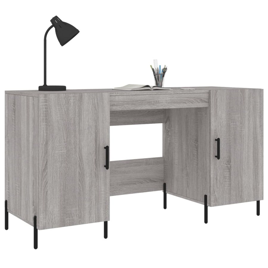 Bureau 140X50X75 Cm Bewerkt Hout Grijs Sonoma Eikenkleurig