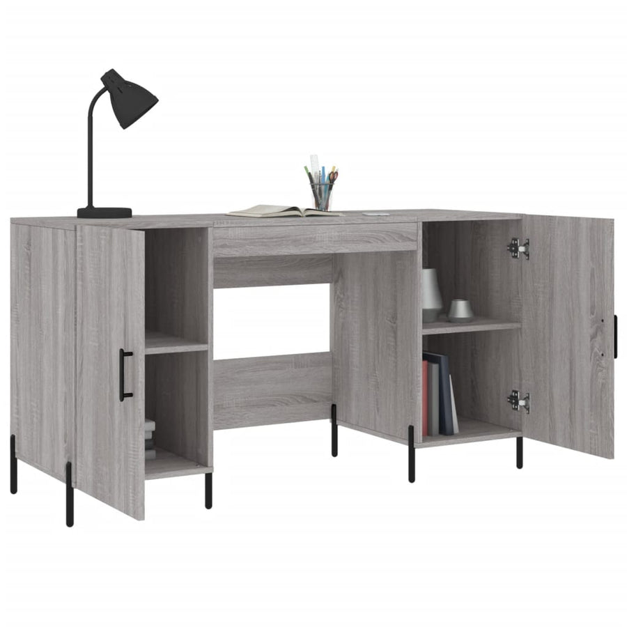 Bureau 140X50X75 Cm Bewerkt Hout Grijs Sonoma Eikenkleurig