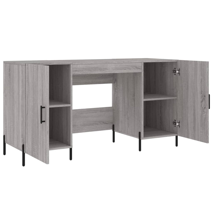Bureau 140X50X75 Cm Bewerkt Hout Grijs Sonoma Eikenkleurig
