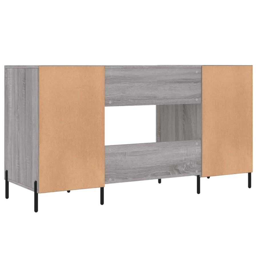 Bureau 140X50X75 Cm Bewerkt Hout Grijs Sonoma Eikenkleurig