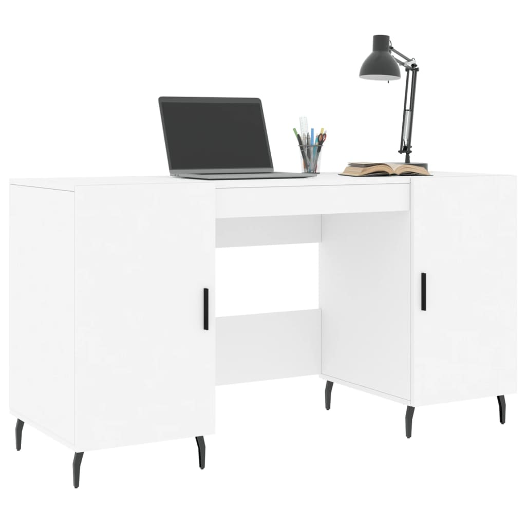 Bureau 140X50X75 Cm Bewerkt Hout Wit