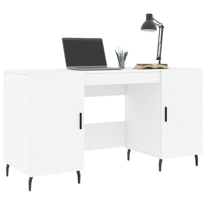 Bureau 140X50X75 Cm Bewerkt Hout Wit