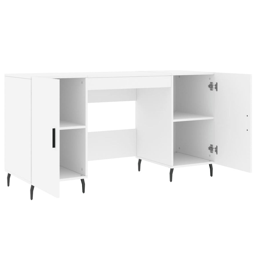 Bureau 140X50X75 Cm Bewerkt Hout Wit