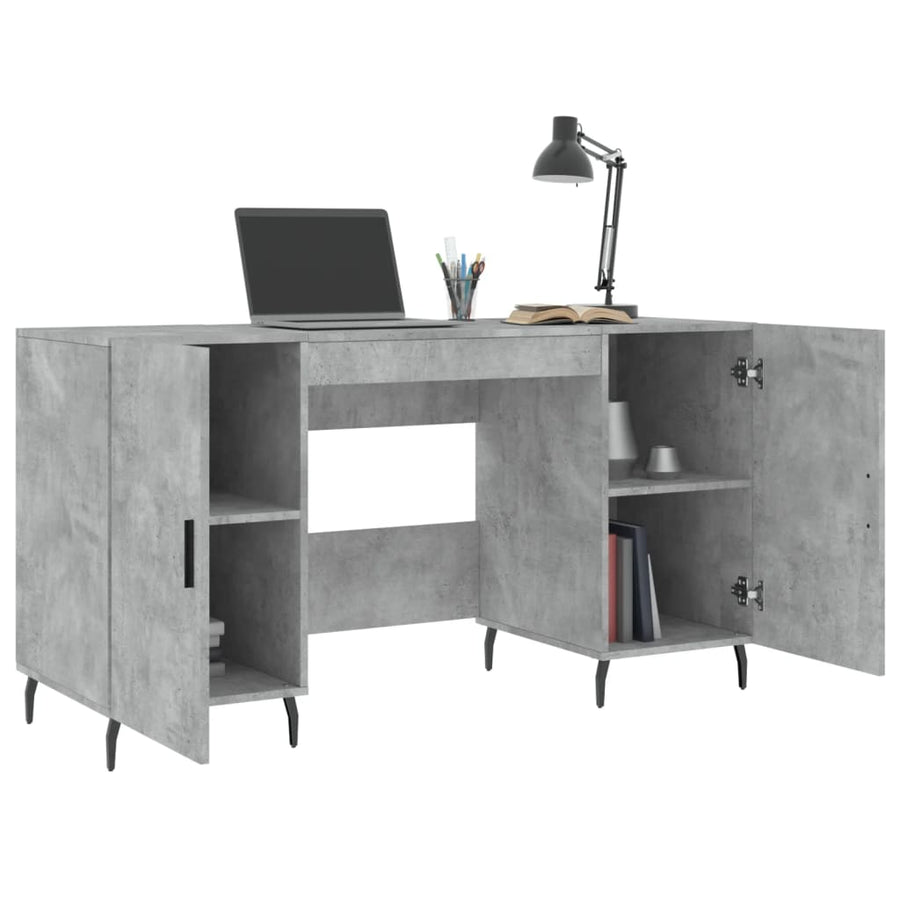 Bureau 140X50X75 Cm Bewerkt Hout Betongrijs