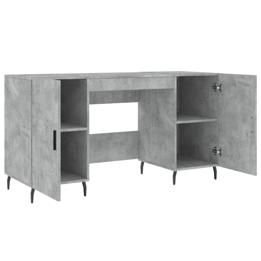 Bureau 140X50X75 Cm Bewerkt Hout Betongrijs