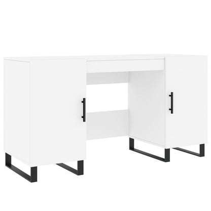 Bureau 140X50X75 Cm Bewerkt Hout Wit