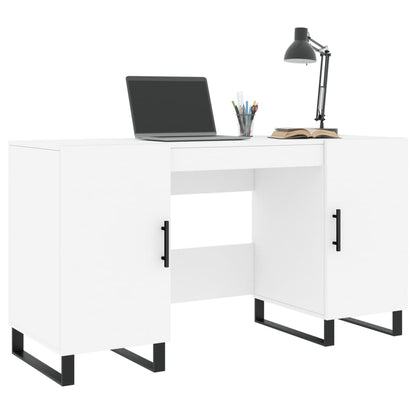 Bureau 140X50X75 Cm Bewerkt Hout Wit