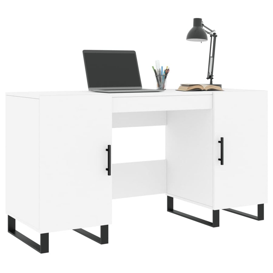 Bureau 140X50X75 Cm Bewerkt Hout Wit