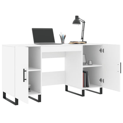 Bureau 140X50X75 Cm Bewerkt Hout Wit
