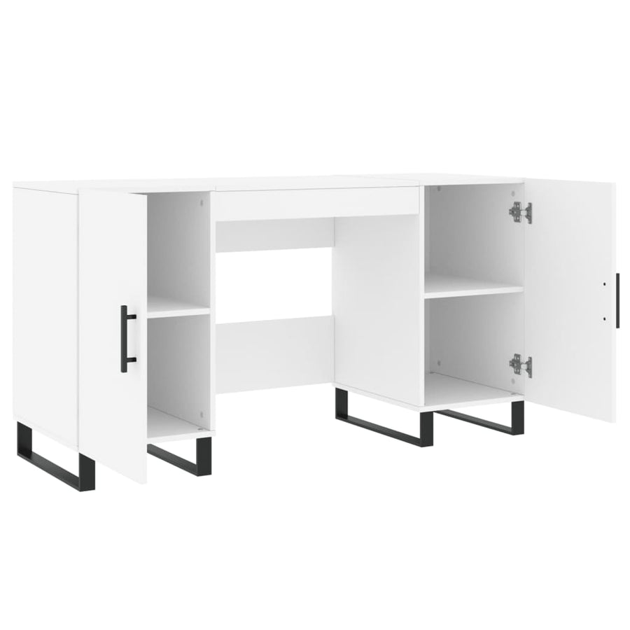 Bureau 140X50X75 Cm Bewerkt Hout Wit